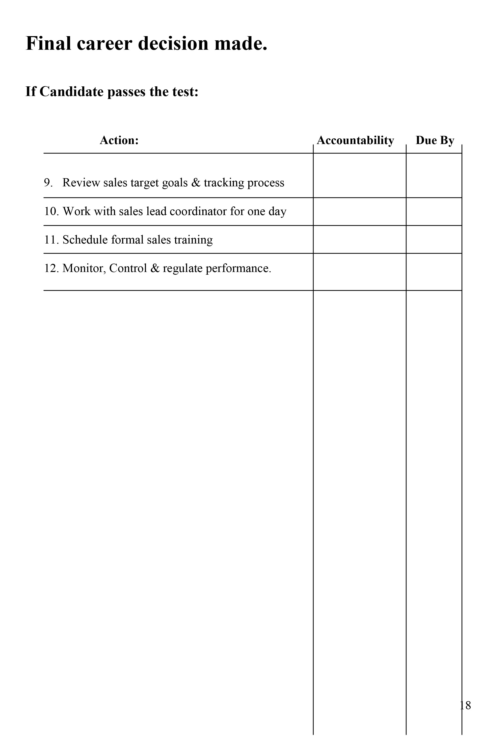 Implementation Action Plan
